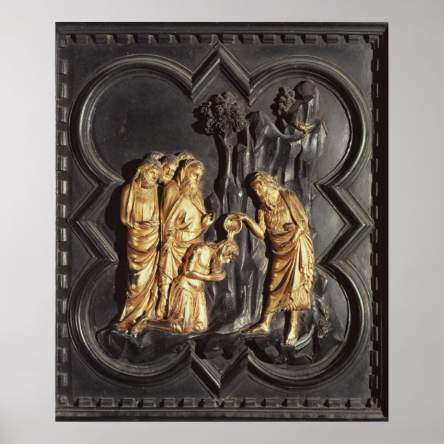 Poster Saint Jean Baptiste baptisant dans la rivière (Devant)