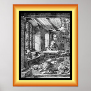 Poster Saint Jérôme dans son étude ~ Engraving 1521 ~