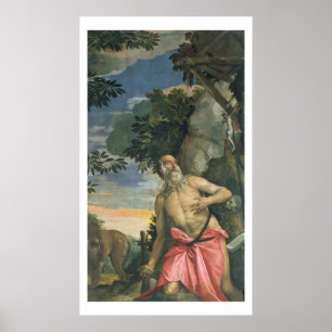 Poster Saint Jérôme en pénitence (huile sur toile)
