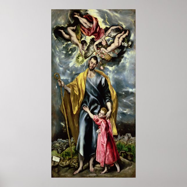 Poster Saint Joseph et l'enfant du Christ, 1597-1599 (Devant)