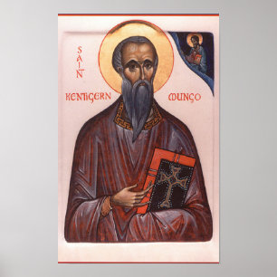 Poster Saint Kentigern Premier évêque de Glasgow Icône Im