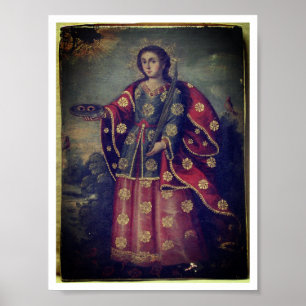Poster Saint Lucy dans le style de l'école Cusco