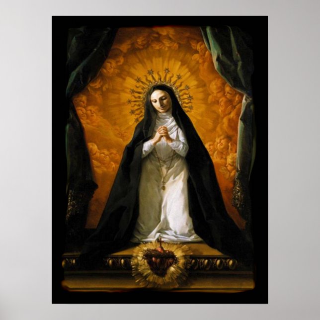 Poster Saint-Margaret Mary Alacoque Heart - Giaquinto (Devant)