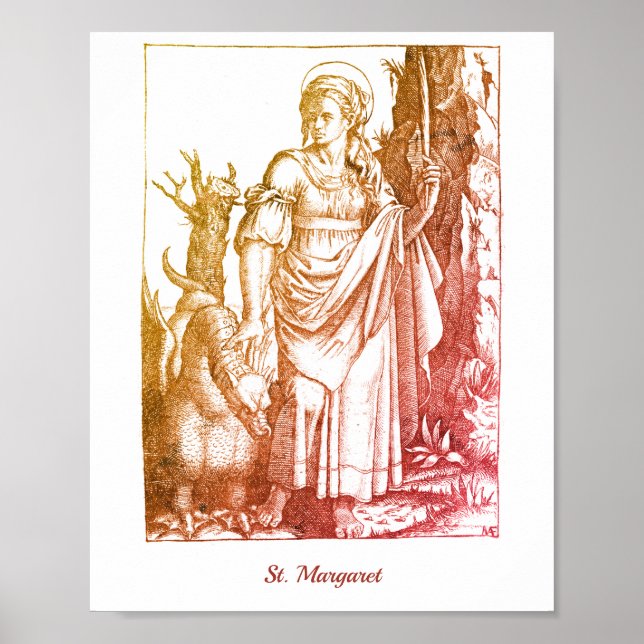 Poster Saint-Margaret Renaissance Saint catholique médiév (Devant)