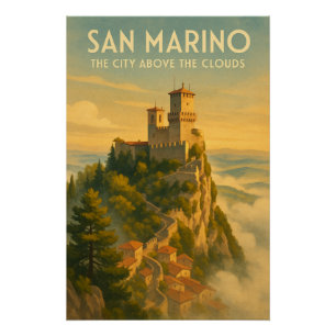 Poster Saint-Marin – La Ville au-Dessus des Nuages