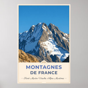 Poster Saint-Martin-Vésubie, France – Snowy Peaks