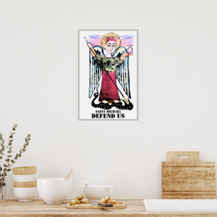 Poster Saint Michael Battre le Dragon