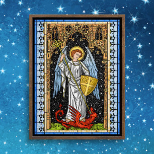 Poster Saint Michael combat l'affiche de la bête