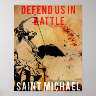Poster Saint Michael - Nous défendre en bataille! -Affich