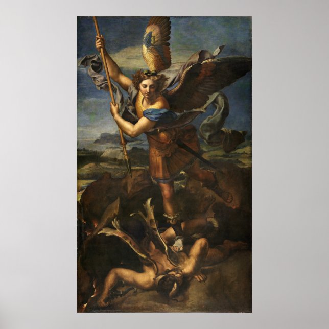 Poster Saint Michel et le Satan - Raphael (Devant)