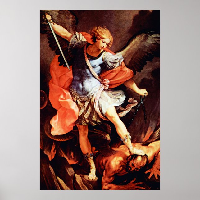 Poster Saint Michel l'Archange Ange Catholique Saint 201 (Devant)