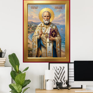 Poster Saint Nicholas orthodox  icon