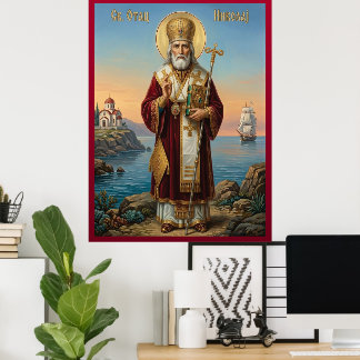 Poster Saint Nicholas orthodox  icon