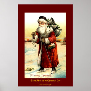 Poster SAINT NICHOLAS sur CHRISTMAS EVE Vintage Imprimer