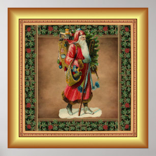 Poster Saint Nickolas, Cadeaux de Noël, Arrière - plan d'