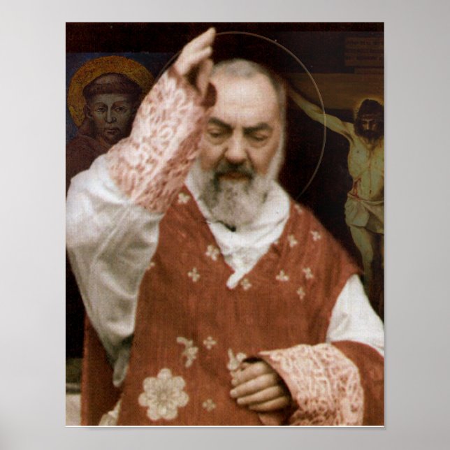 Poster Saint Padre Pio's Blessing. (Devant)