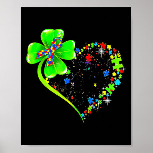 Poster Saint-Patrick Clover Autisme Drôle Autisme Sensibi