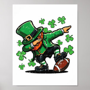 Poster Saint-Patrick Leprechaun Dab Footll Hommes Garçons