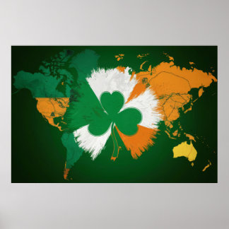Poster Saint Patrick's Day, couleurs du drapeau irlandais