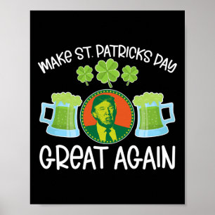 Poster Saint Patrick's Day Drôle Graphique Irlandais Amér