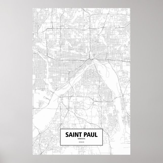 Poster Saint Paul, Minnesota (noir sur blanc) (Devant)