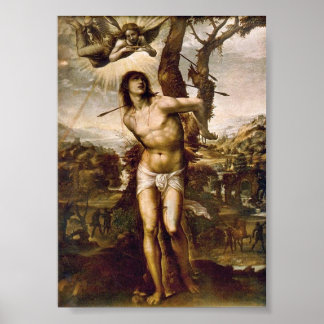 Poster Saint Sébastien et Madonna avec les saints par Il