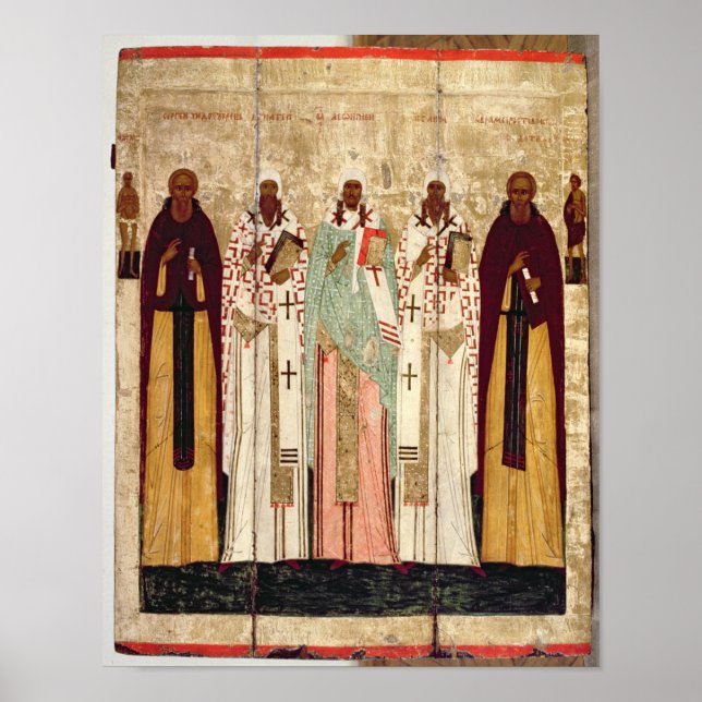 Poster Saint Serge de Radonesh avec les saints de (Devant)