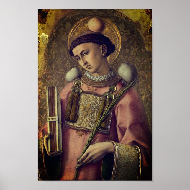 Poster Saint Stephen (par Carlo Crivelli, 1476) (Devant)