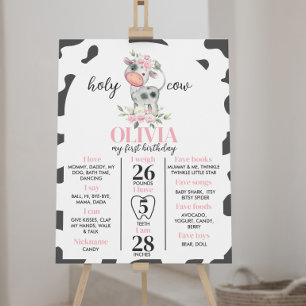 Poster Saint Vache Je suis un premier anniversaire Jalon