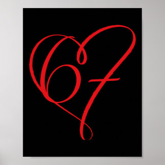 Poster Saint-Valentin 67 Meme 67e Anniversaire 6 7 Valent