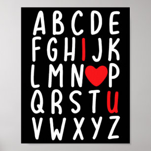 Poster Saint Valentin Abc I Love You Heart Teacher Cadeau