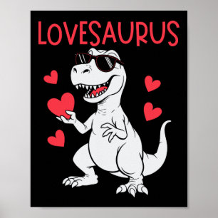 Poster Saint-Valentin Amour Cœur Dinosaure Lovesaurus T-r
