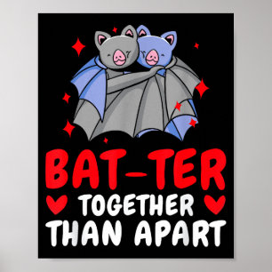 Poster Saint-Valentin Câlins Mignons Chauves-Souris Coupl