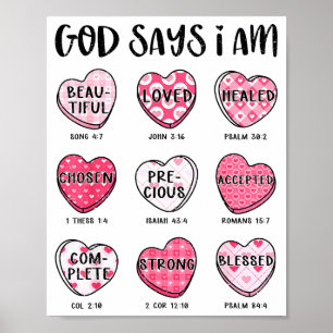 Poster Saint-Valentin chrétien Dieu dit Versets bibliques