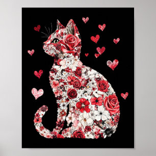 Poster Saint-Valentin Coeur de chat - Bonne Saint-Valenti