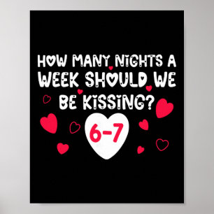 Poster Saint-Valentin drôle Combien de nuits par semaine