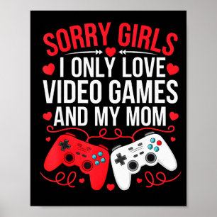 Poster Saint-Valentin drôle de jeux vidéo pour garçons ga