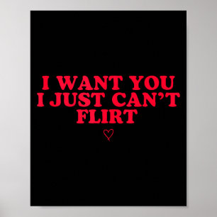 Poster Saint Valentin drôle introverti Je veux vous je su