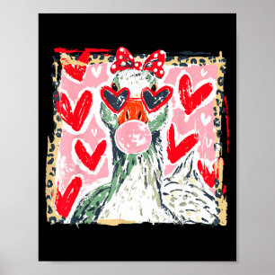 Poster Saint-Valentin léopard Oie Couple Animal Mignon Ma