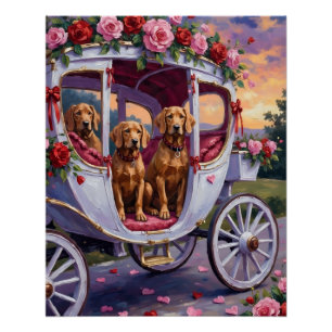 Poster Saint-Valentin pour chien Vizsla