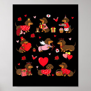 Poster Saint-Valentin teckel Chien mignon Amour de chien