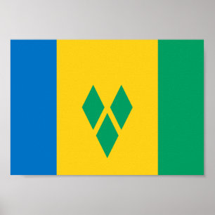 Poster Saint Vincent and the Grenadines Flag