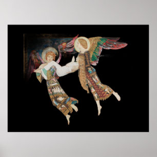 Poster Sainte Brigitte emportée par des anges