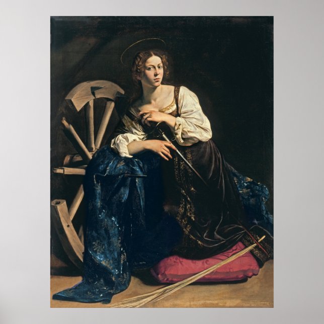 Poster Sainte Catherine d'Alexandrie, Caravaggio (Devant)