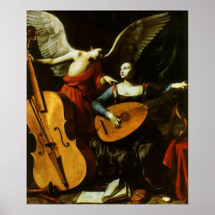 Poster Sainte Cécile et l'ange par Carlo Saraceni