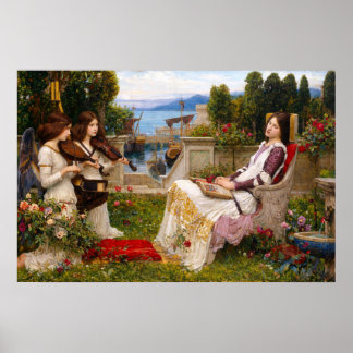 Poster Sainte Cécile par John William Waterhouse