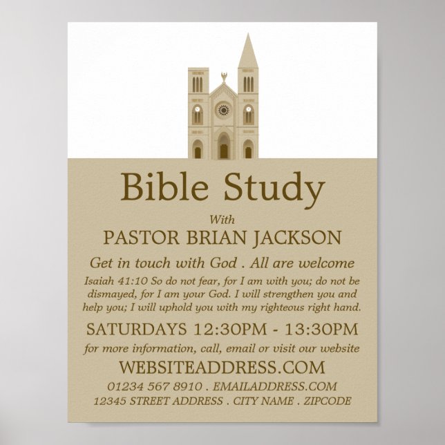 Poster Sainte Église, Christian Bible Class Advert (Devant)