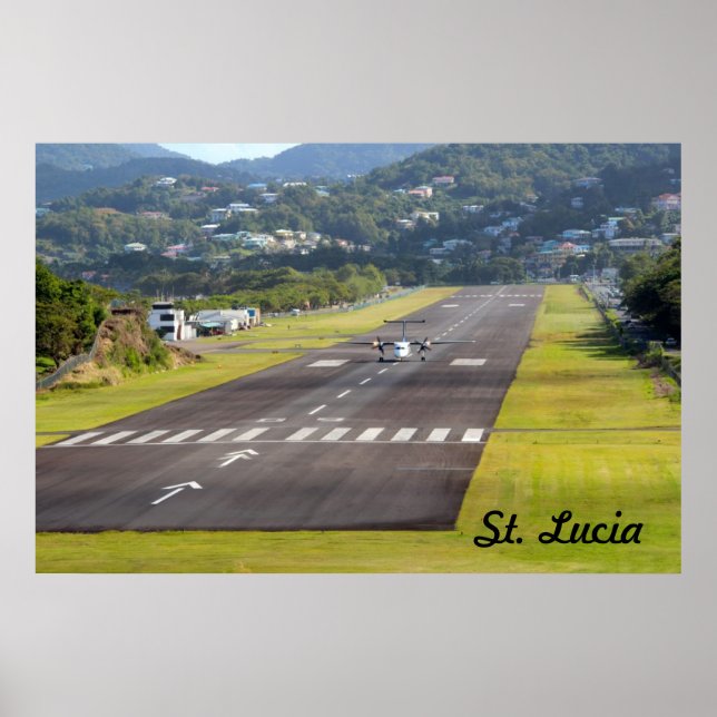 Poster Sainte-Lucie Avion et Airstrip photo (Devant)