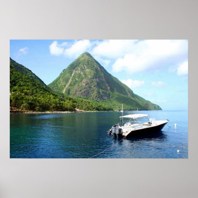 Poster Sainte-Lucie Pitons (Devant)