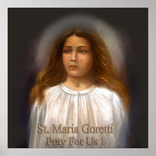 Poster Sainte Maria Goretti Priez Pour Nous.